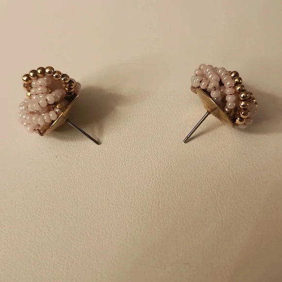 Vintage Cluster Beaded Cluster Knot Statement Stud Earrings - Picture 3 of 4